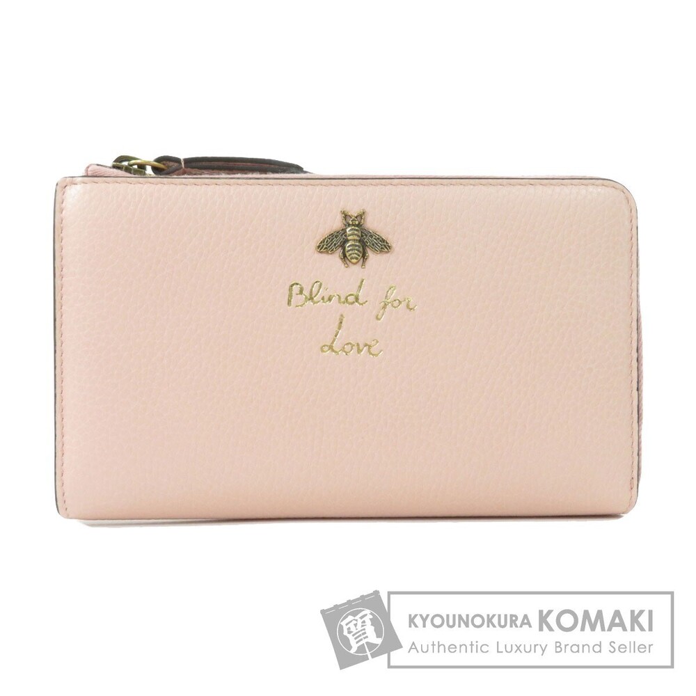 Gucci Bee Motif Long Wallet Calfskin